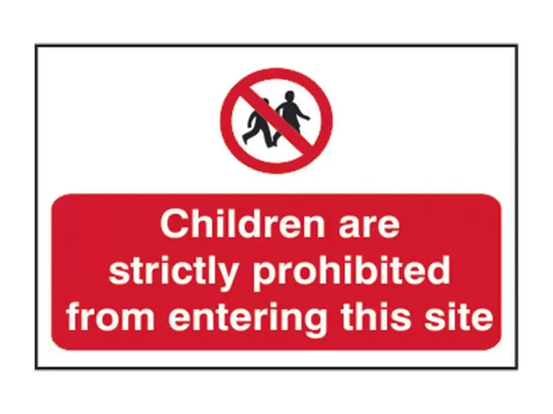 Scan - SCA4054 - Children Prohibited From Entering Site - PVC Sign 600 x 400mm
