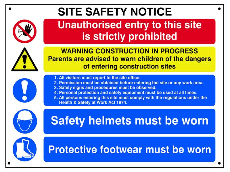 Scan - SCA4550 - Composite Site Safety Notice - FMX Sign 800 x 600mm