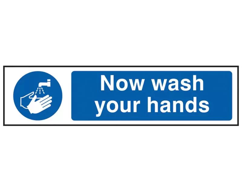Scan - SCA5014 - Now Wash Your Hands - PVC Sign 200 x 50mm
