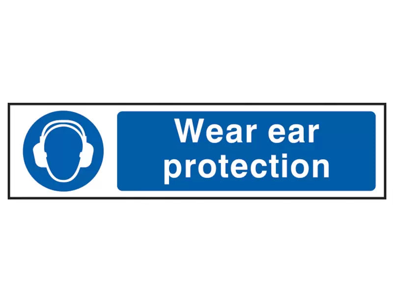 Scan - SCA5016 - Wear Ear Protection - PVC Sign 200 x 50mm