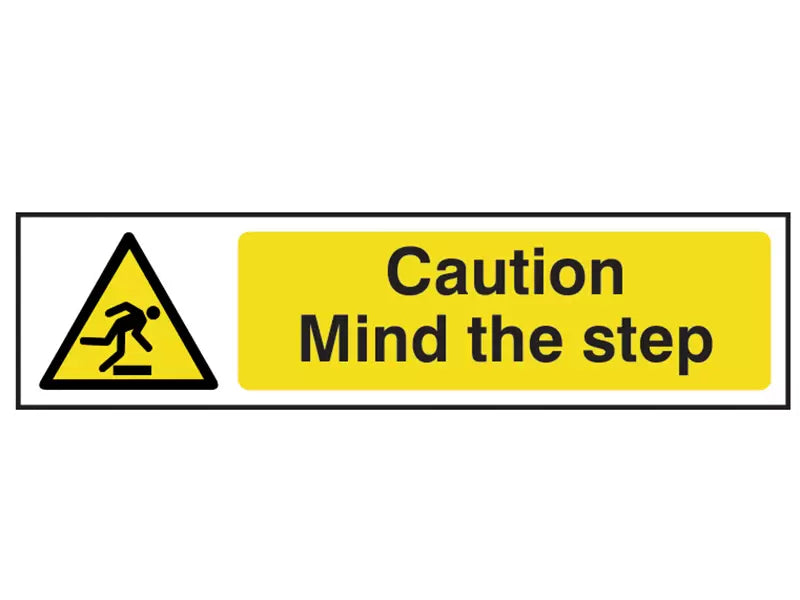 Scan - SCA5109 - Caution Mind The Step - PVC Sign 200 x 50mm