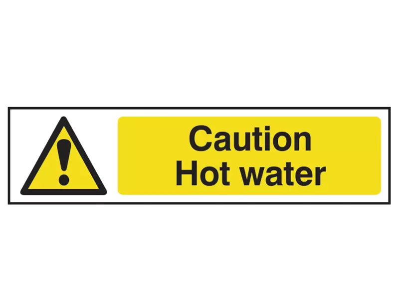 Scan - SCA5116 - Caution Hot Water - PVC Sign 200 x 50mm