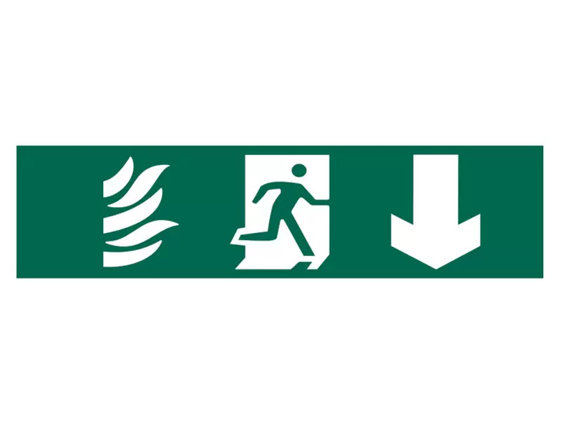 Scan - SCA5203 - Running Man Arrow Down - PVC Sign 200 x 50mm