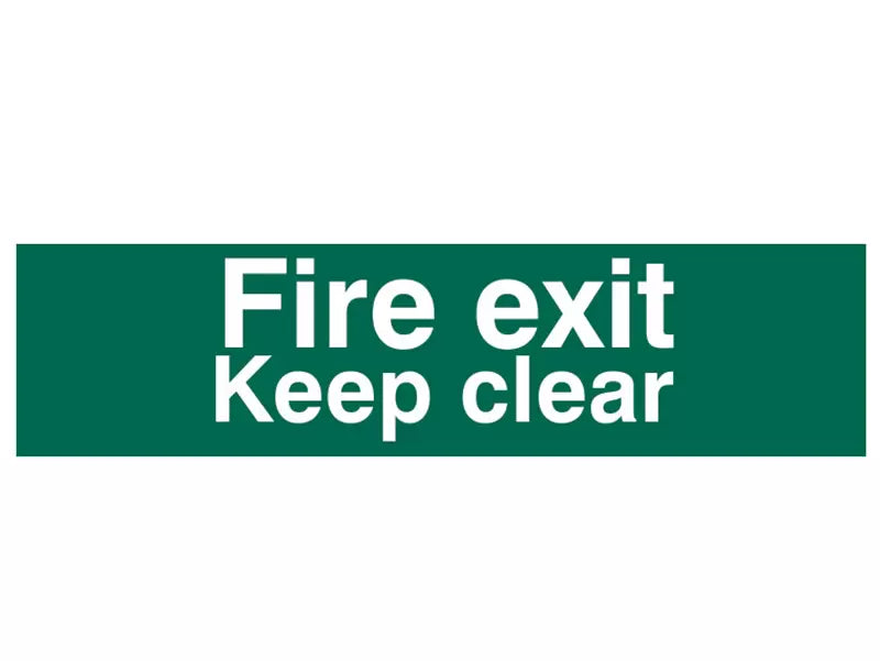 Scan - SCA5206 - Fire Exit Keep Clear Text Only - PVC Sign 200 x 50mm