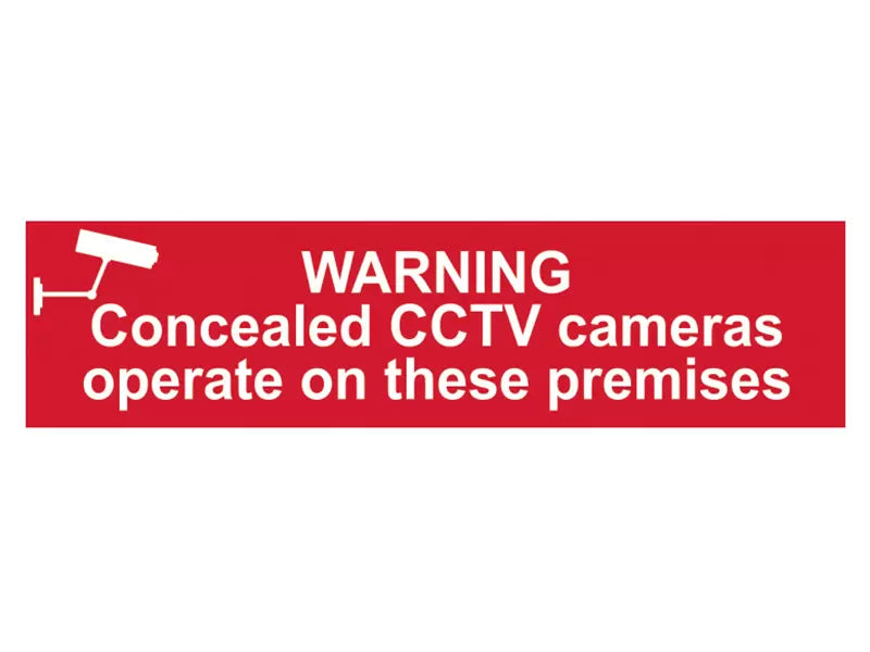 Scan - SCA5254 - Warning Concealed CCTV Camera - PVC Sign 200 x 50mm