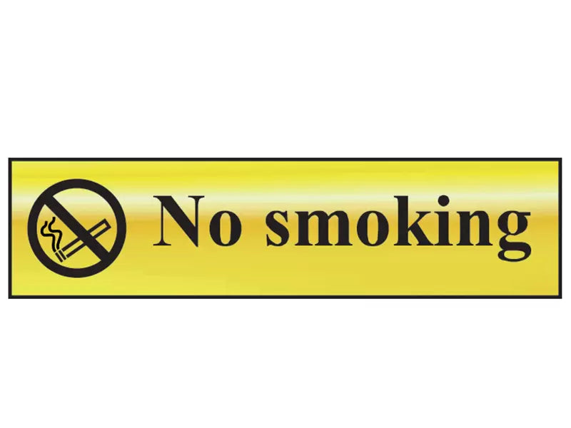 Scan - SCA6000 - No Smoking - Polished Brass Effect 200 x 50mm