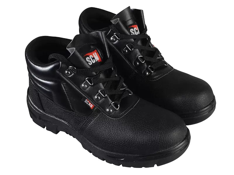Scan - SCAFWCHUK5 - 4 D-Ring Chukka Safety Boots Black UK 5 EUR 38