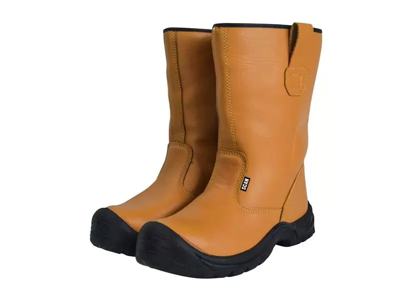 Scan - SCAFWTEXAS10 - Texas Lined Rigger Boots Tan UK 10 EUR 44