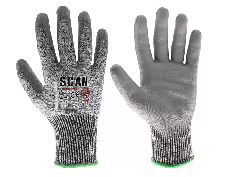 Scan - SCAGLOCUTDXX - PU Palm Cut D Gloves - XXL (Size 11)