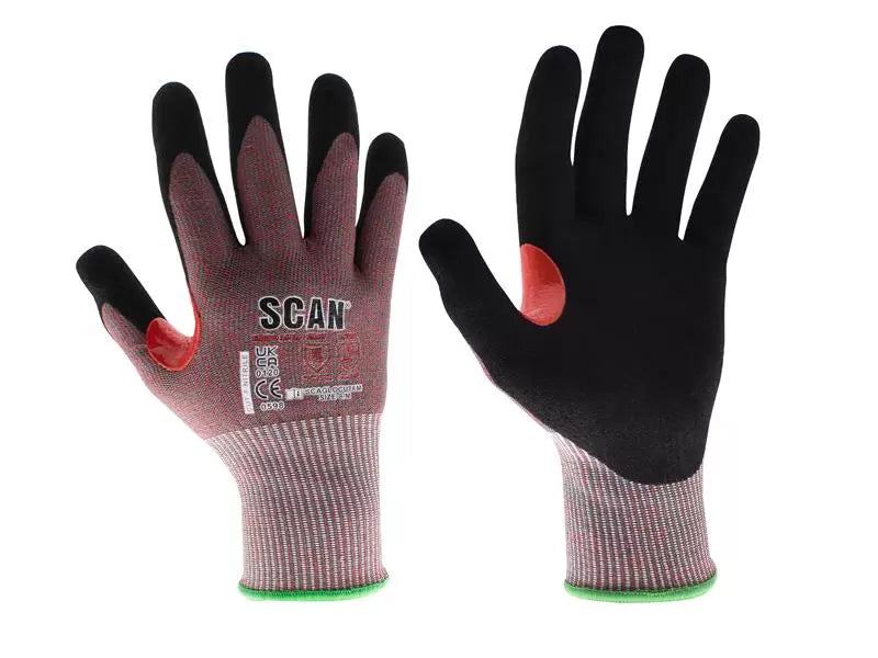 Scan - SCAGLOCUTFL - Nitrile Palm Cut F Gloves - L (Size 9)