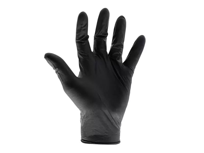 Scan - SCAGLODNHDM - Black Heavy-Duty Nitrile Disposable Gloves Medium Size 7 (Box of 100)