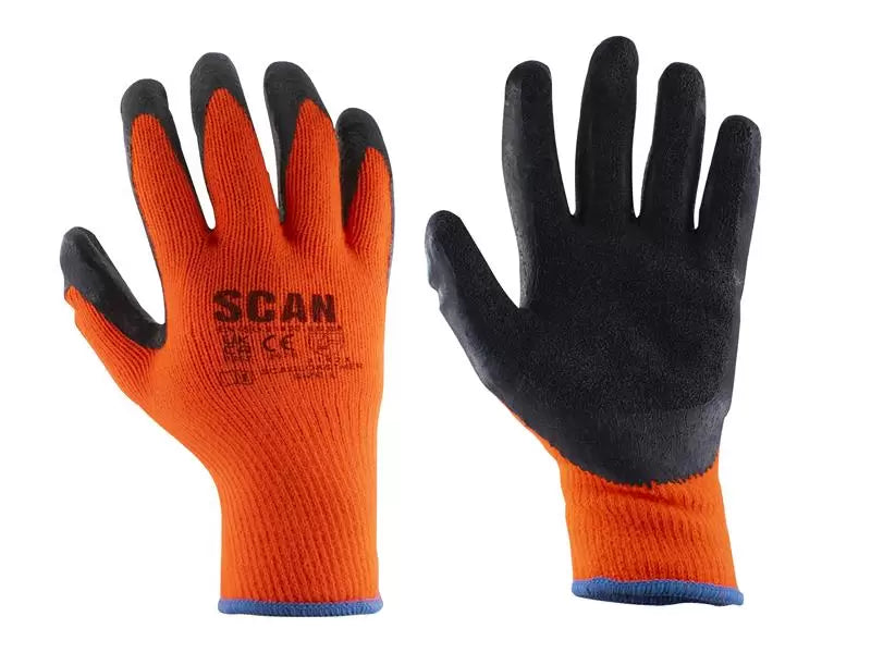 Scan - SCAGLOKSTHM - Thermal Latex Coated Gloves - M (Size 8)
