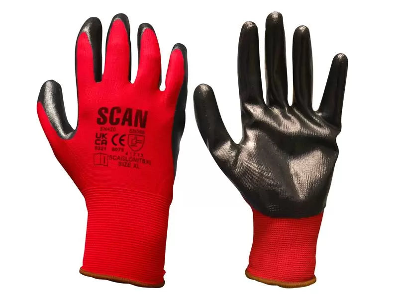 Scan - SCAGLONITBXX - Nitrile Coated Knitted Gloves - XXL (Size 11)