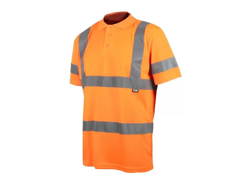 Scan - SCAHVPSMO - Hi-Vis Polo Shirt Orange - M (40in)