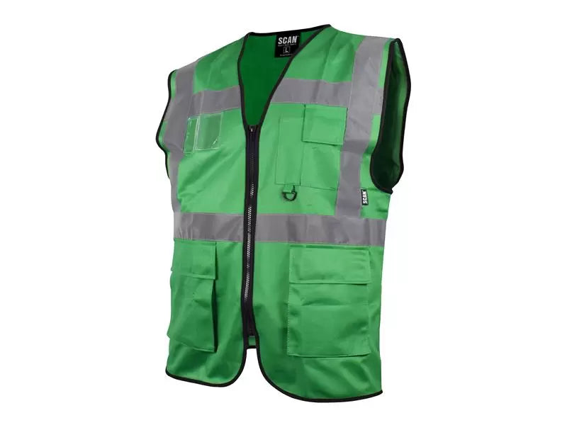 Scan - SCAHVUWLG - Hi-Vis Utility Green Waistcoat - L (44in)