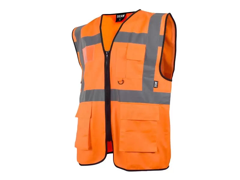 Scan - SCAHVUWXLO - Hi-Vis Utility Waistcoat Orange - XL (48in)
