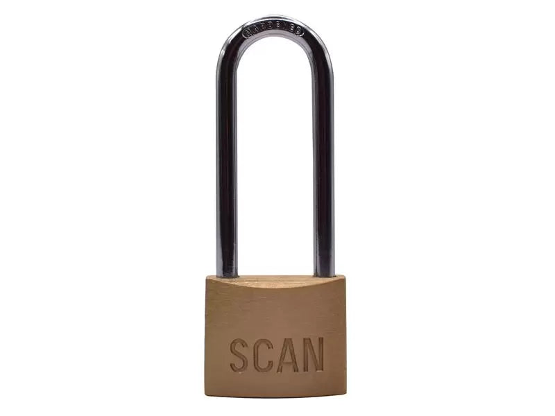 Scan - SCAPLB40LS - Brass Padlock 40mm Long Shackle
