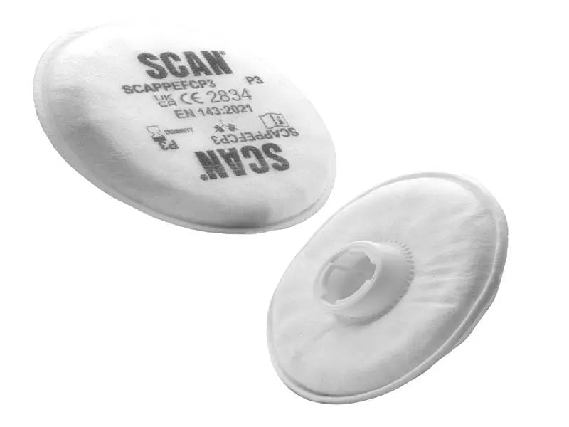 Scan - SCAPPEFCP3 - Twin Half Mask P3 Particle Filter Cartridge (Pack of 2)