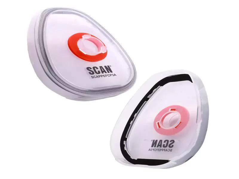 Scan - SCAPPEFCP3A - Twin Half Mask P3 Particle Filter Cartridge Adaptor (Pack of 2)
