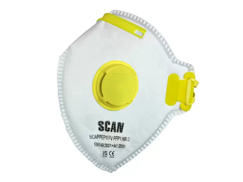 Scan - SCAPPEP1FFV - Fold Flat Valved Disposable Mask FFP1 (Pack of 3)