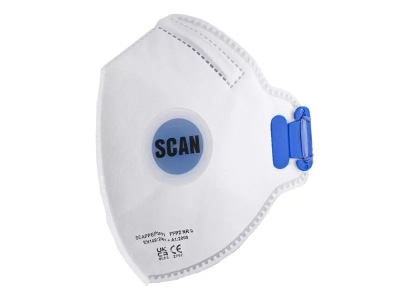 Scan - SCAPPEP2FFV - Fold Flat Disposable Mask Valved FP2 Protection (Pack 3)