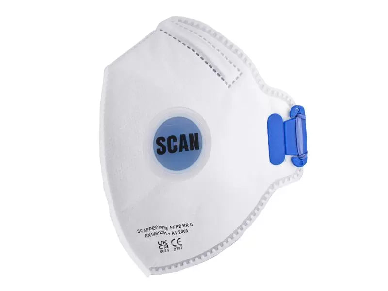 Scan - SCAPPEP2FFVB - Fold Flat Disposable Mask Valved FP2 Protection (Pack 10)