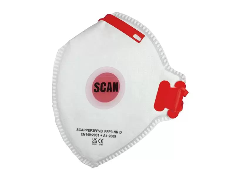 Scan - SCAPPEP3FFVB - Fold Flat Disposable Valved Disposable Mask FFP3 Protection (Pack 10)