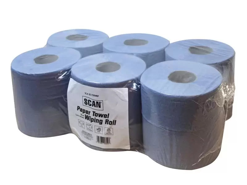 Scan - SCASC150M6F - Paper Towel Wiping Roll 2-Ply 176mm x 150m (Pack 6)