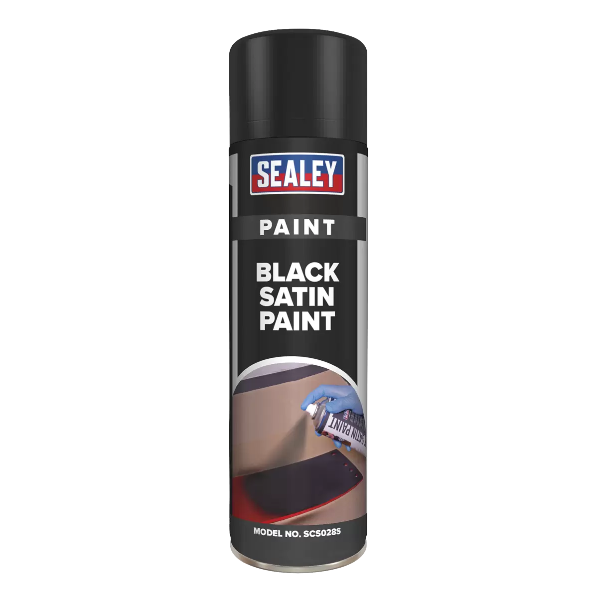 Sealey SCS028S Satin Black Paint 500ml