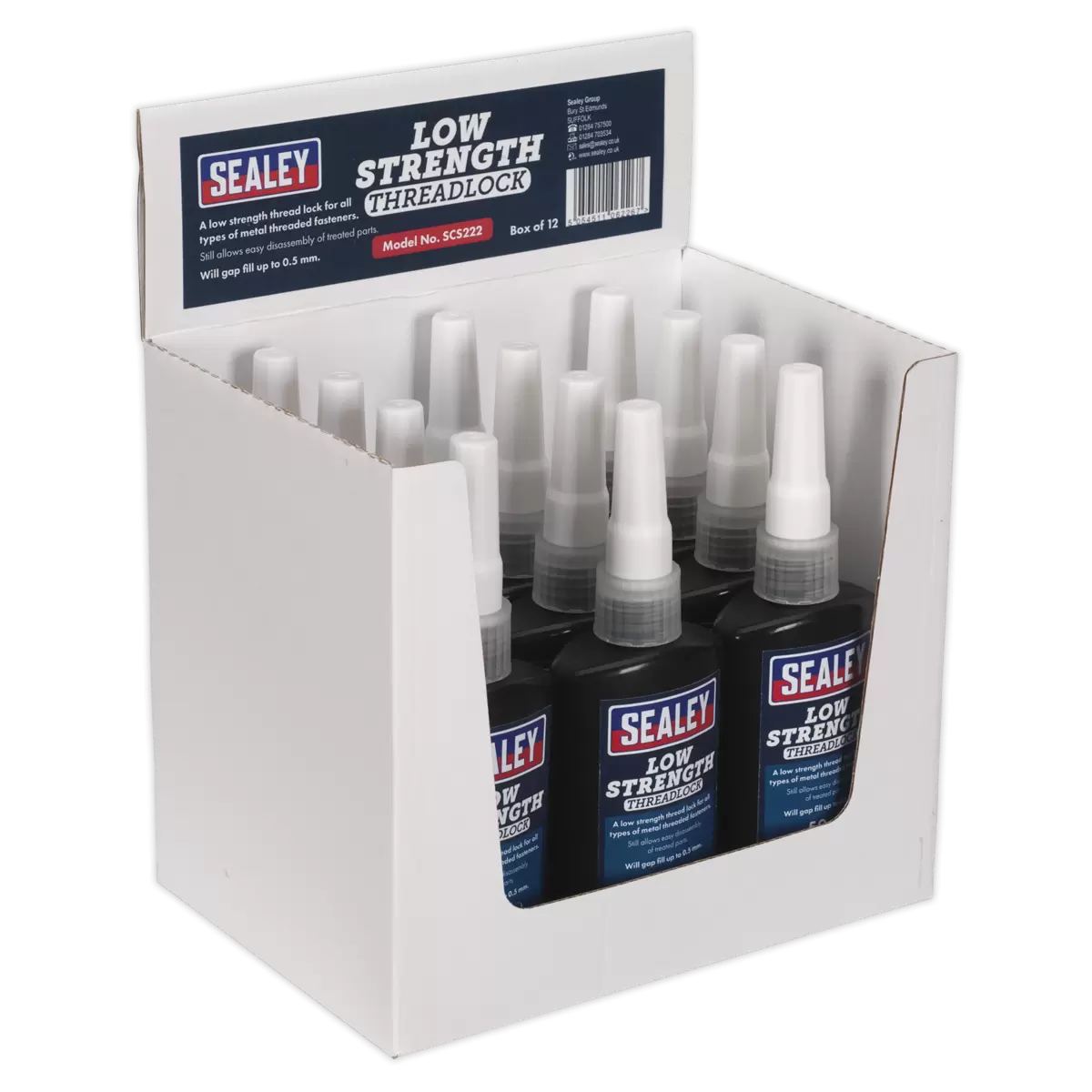 Sealey Low Strength Thread Lock 50ml Pack 12