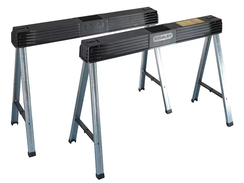 Stanley - STA197475 - Folding Metal Leg Sawhorses (Twin Pack)