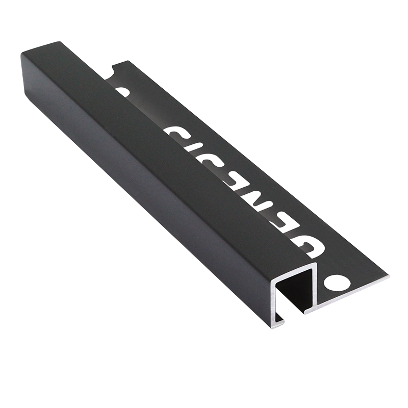 Genesis Black Powder Coated Square Edge Aluminium Tile Trim TDP 2.5m