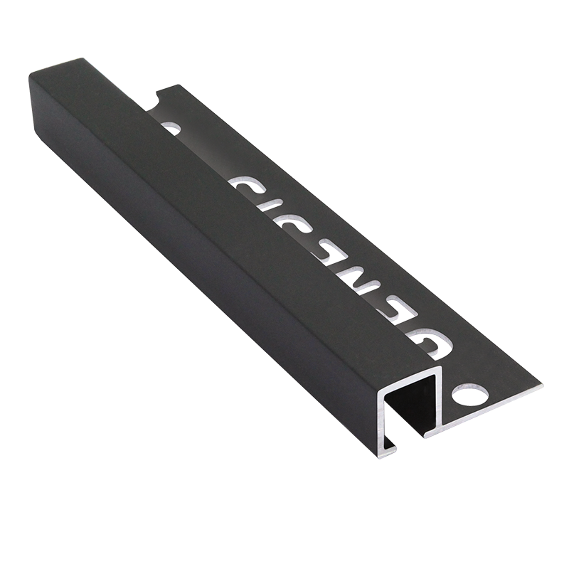 Genesis Matt Black Square Edge Aluminium Tile Trim TDP 2.5m