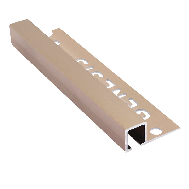 Genesis Bright Brass Effect Aluminium Flat Line Listello 10mm x 8mm LFA 2.5m