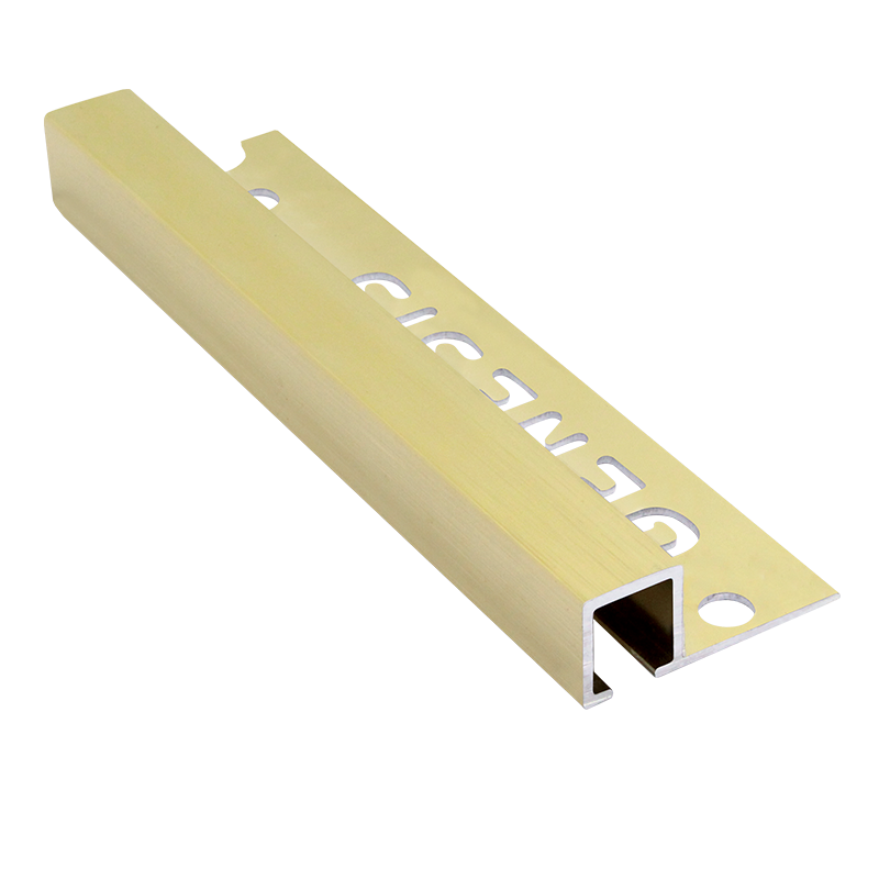 Genesis Brushed Brass/Gold Straight Edge Aluminium Tile Trim ESA 2.5m