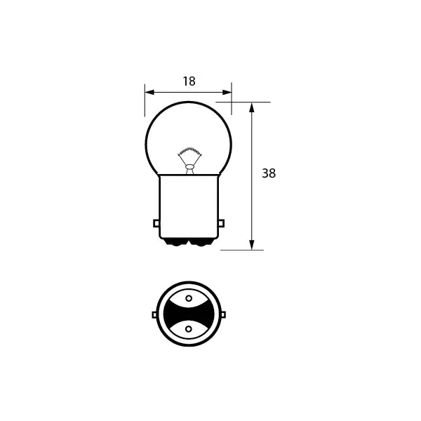 Durite 8-001-50 - Bulb 24V 5W BA15D Pk10