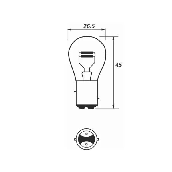 Durite 7-003-34 - Bulb 24V 21/5W BAY15D Pk1