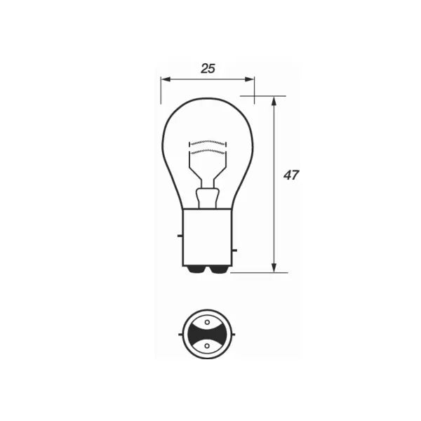 Durite 7-003-80 - Bulb 12V 21/5W BAY15D Pk1