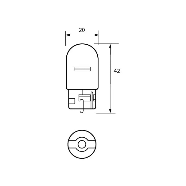 Durite 8-003-82W - Bulb 12V 21W W3x16D 20mm CAPLESS Pk10