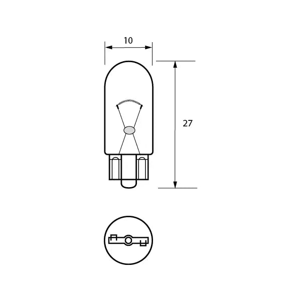 Durite 8-005-07 - Bulb 24V 5W W2.1x9.5D 10mm  Pk10