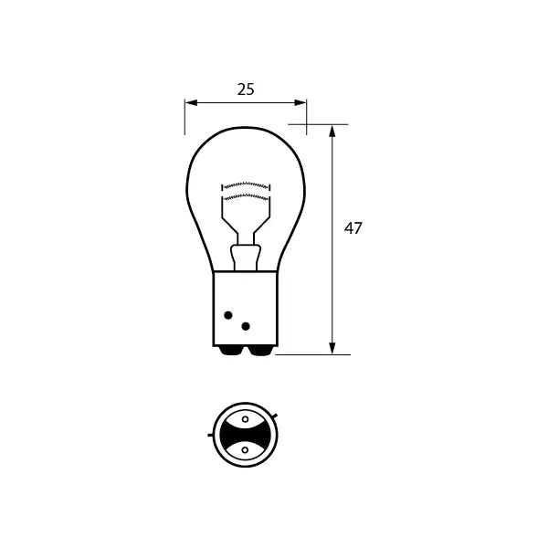 Durite 8-005-66 - Bulb 12V 21/4W BAZ15D Pk10