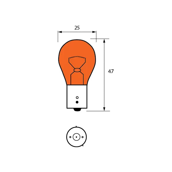 Durite 7-005-81 - Bulb 12V 21W BAU15S AMBER Pk1