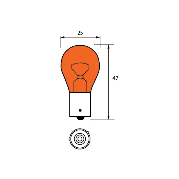 Durite 7-005-81A - Bulb 24V 21W BAU15S AMBER  Pk1