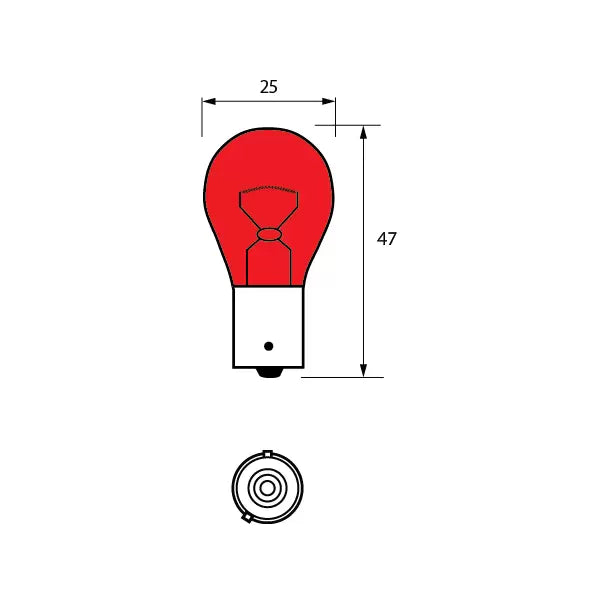 Durite 7-005-84 - Bulb 12V 21W BAW15S RED Pk1