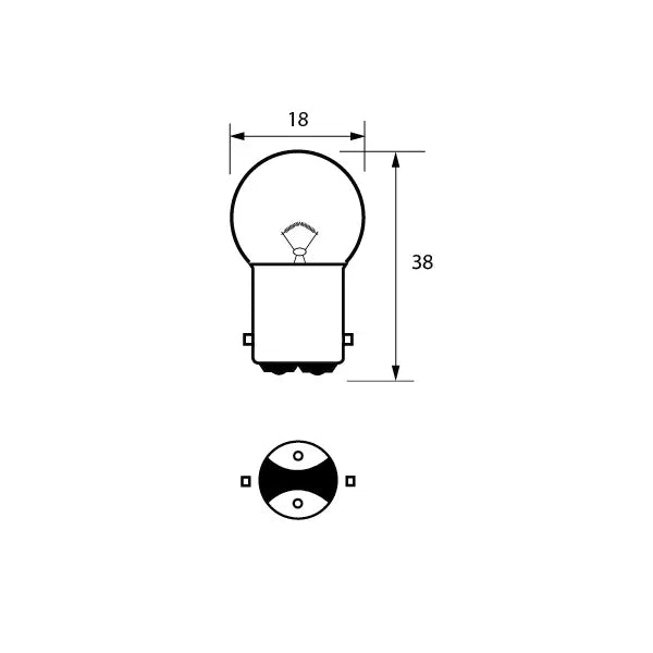 Durite 8-008-75 - Bulb 28V 7W BA15D Pk10