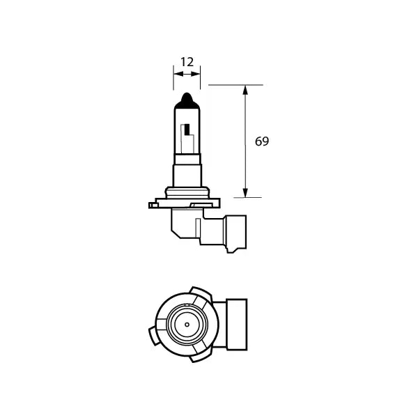 Durite 7-090-06 - Bulb 12V 51W HB4 RT/ANG HALOGEN Pk1