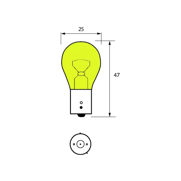 Durite L-005-81Y - LED Bulb 12V Yellow BAU15S Pk2