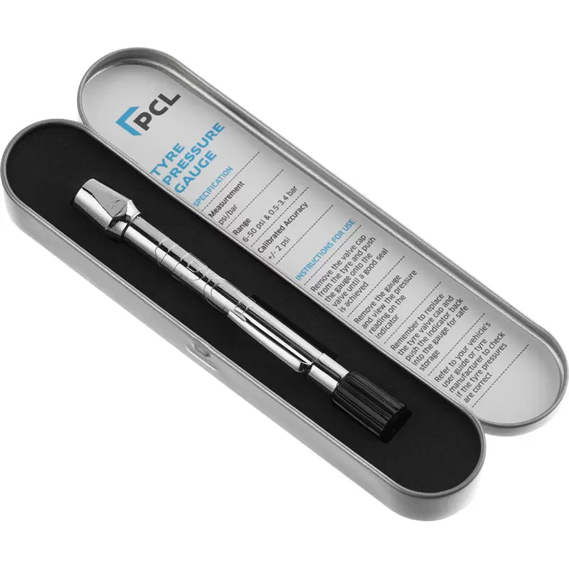 Tyre Pressure Gauge In-Line Head 6-50 psi & 0.5-3.4 bar