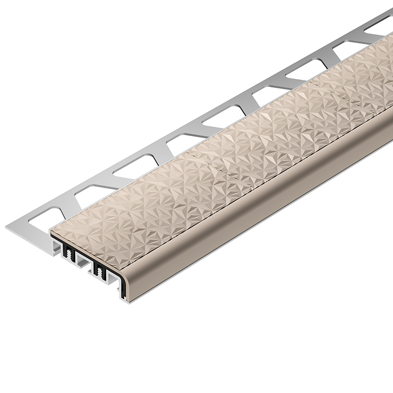 Schluter-TREP-V 42 Soft Peach Anodised Aluminium Stair Nosing Profile 1.5m