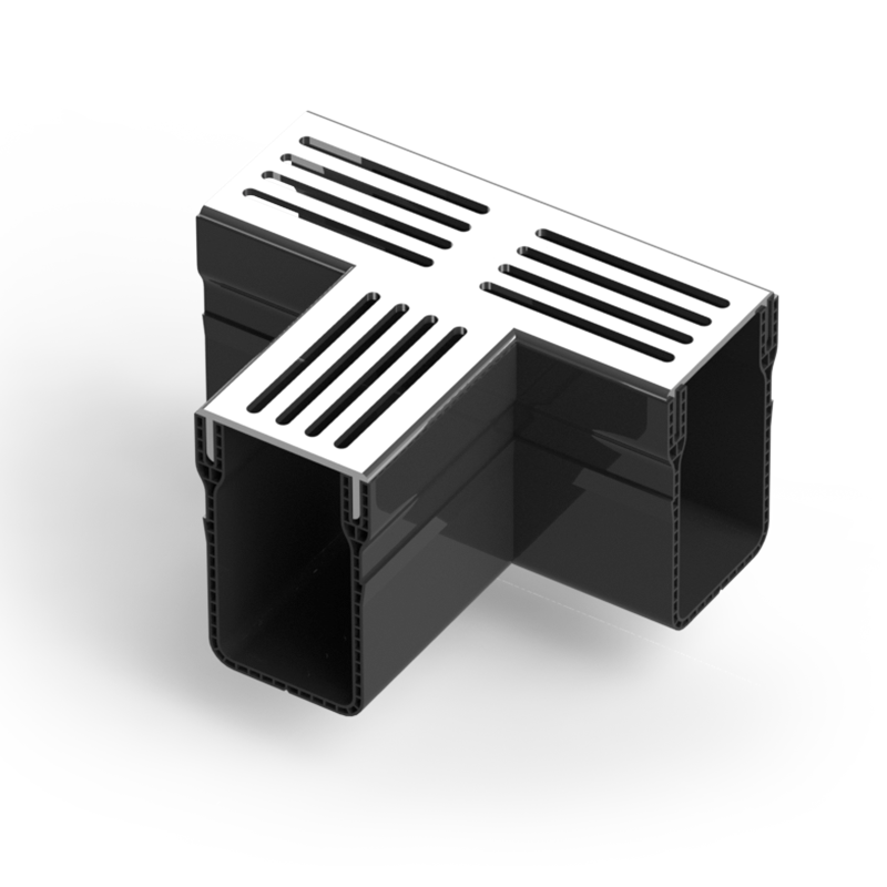 Dural U-Drain Pro Drainage Channel System T-Piece Connector 65mm Silver